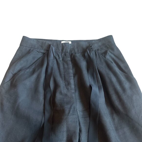 Wilfred Aritzia Black Cropped Length Linen Blend Slacks Pants Size 4 Women's - Picture 2 of 11